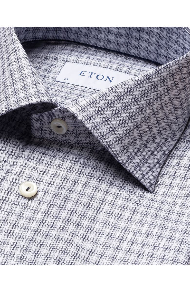 Eton Slim Fit Plaid Dress Shirt, Alternate, color, 