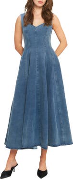 FLYING TOMATO Denim Midi Dress