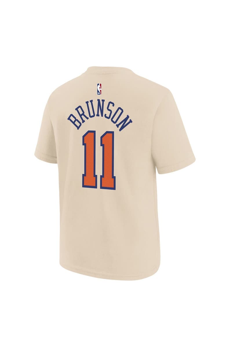 Nike Youth Nike Jalen Brunson Cream New York Knicks 2025/26 City Edition Name & Number T-Shirt, Alternate, color, Cream