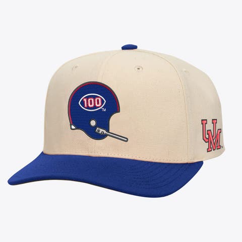 Men's Mitchell & Ness Cream/Navy Ole Miss Rebels Two-Tone Pro Crown Adjustable Hat
