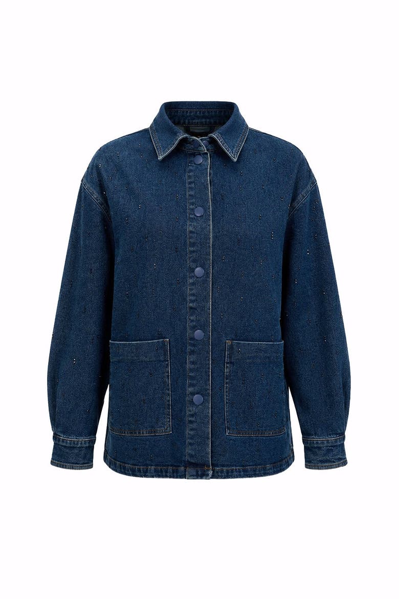 Jazmyne Denim Jacket, Alternate, color, INDIGO