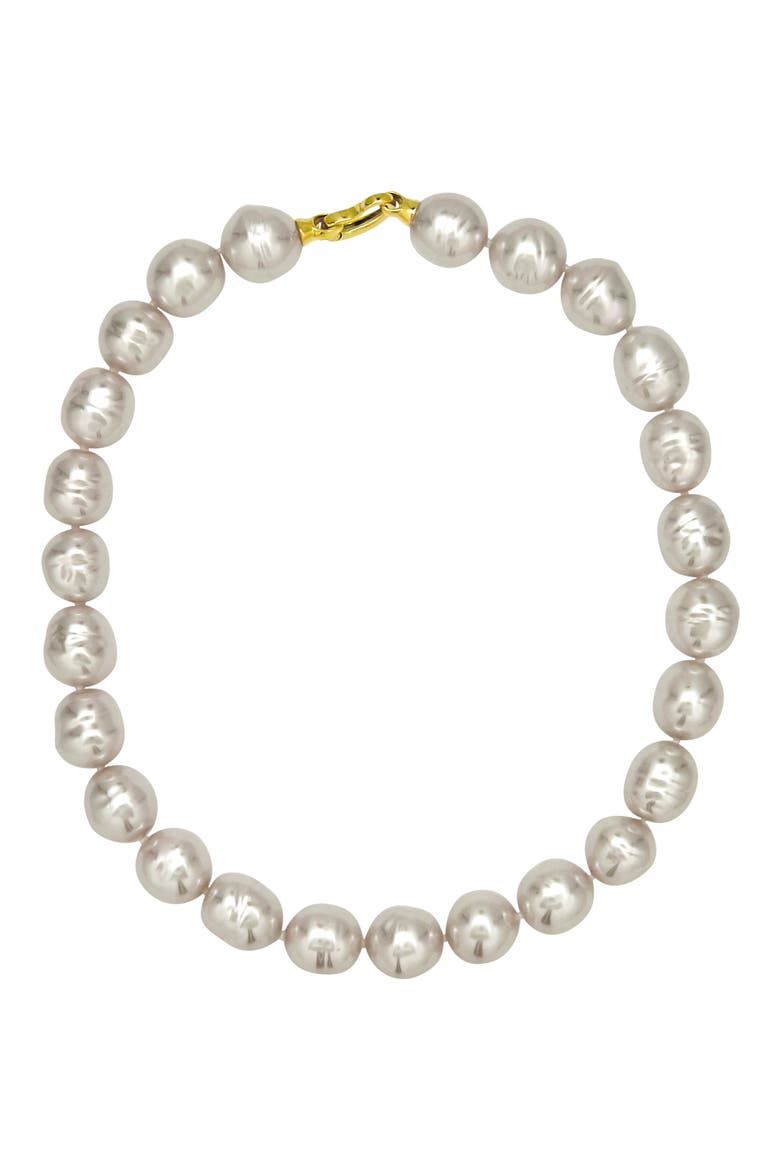 14mm Baroque Pearl Necklace, Alternate, color, WHITE/ GOLD