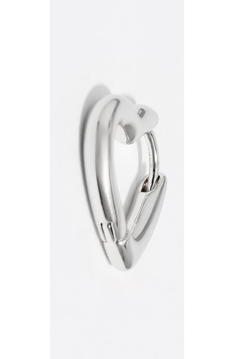 Bimba y Lola Tall Heart Hoop Earrings, Alternate, color, Silver