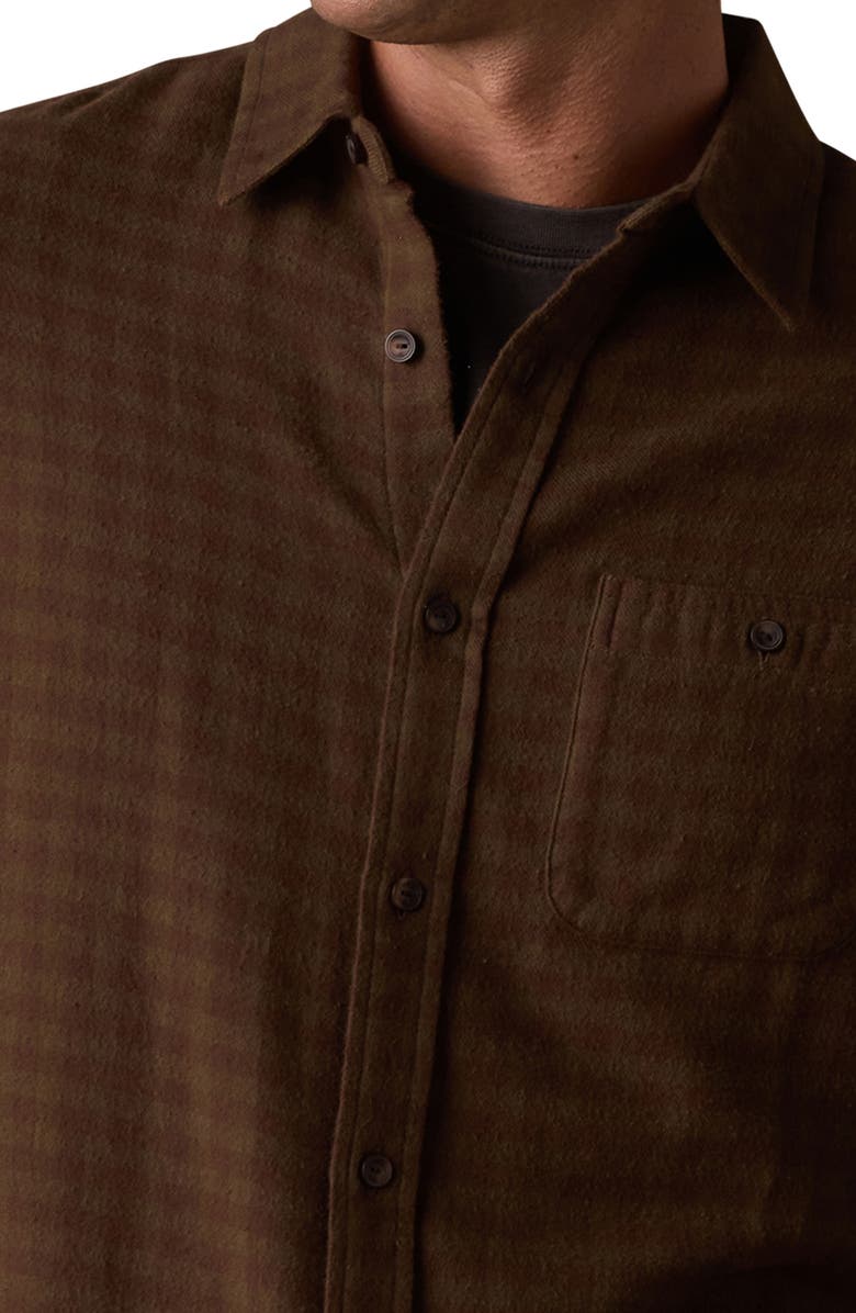 The Normal Brand Hudson Flannel Button-Up Shirt, Alternate, color, Olive Plaid
