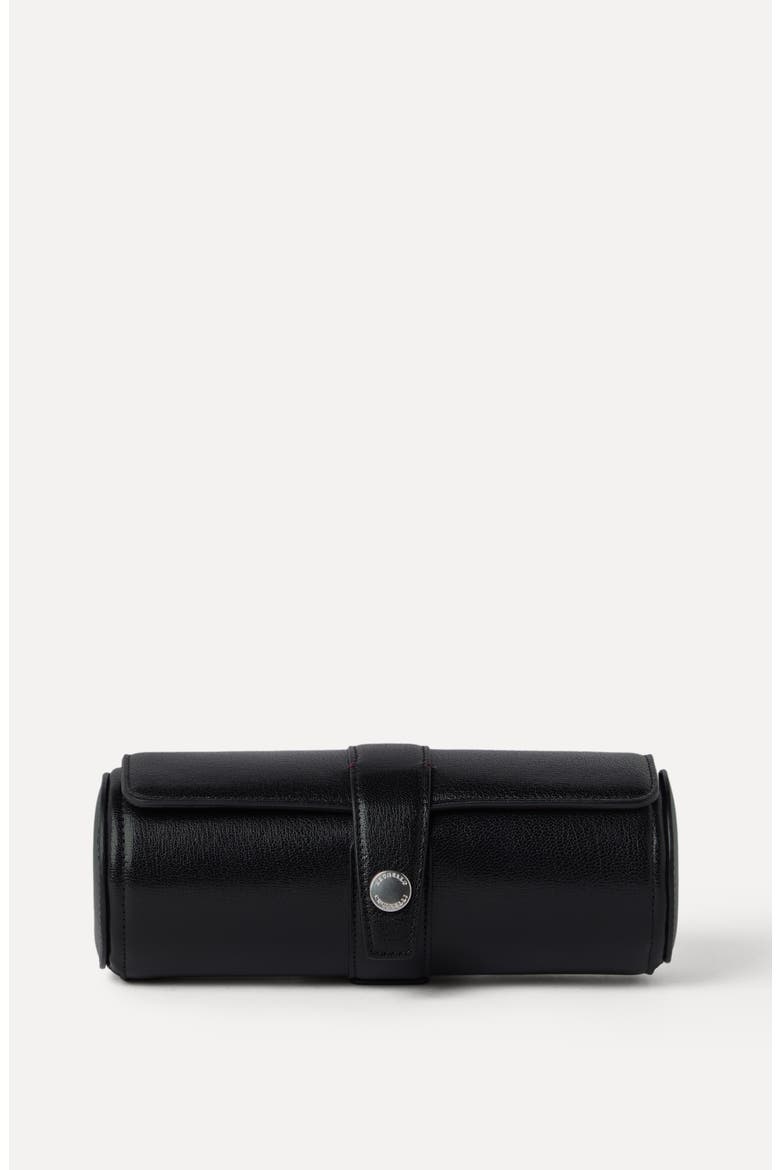 Grained leather watch box, Alternate, color, Black
