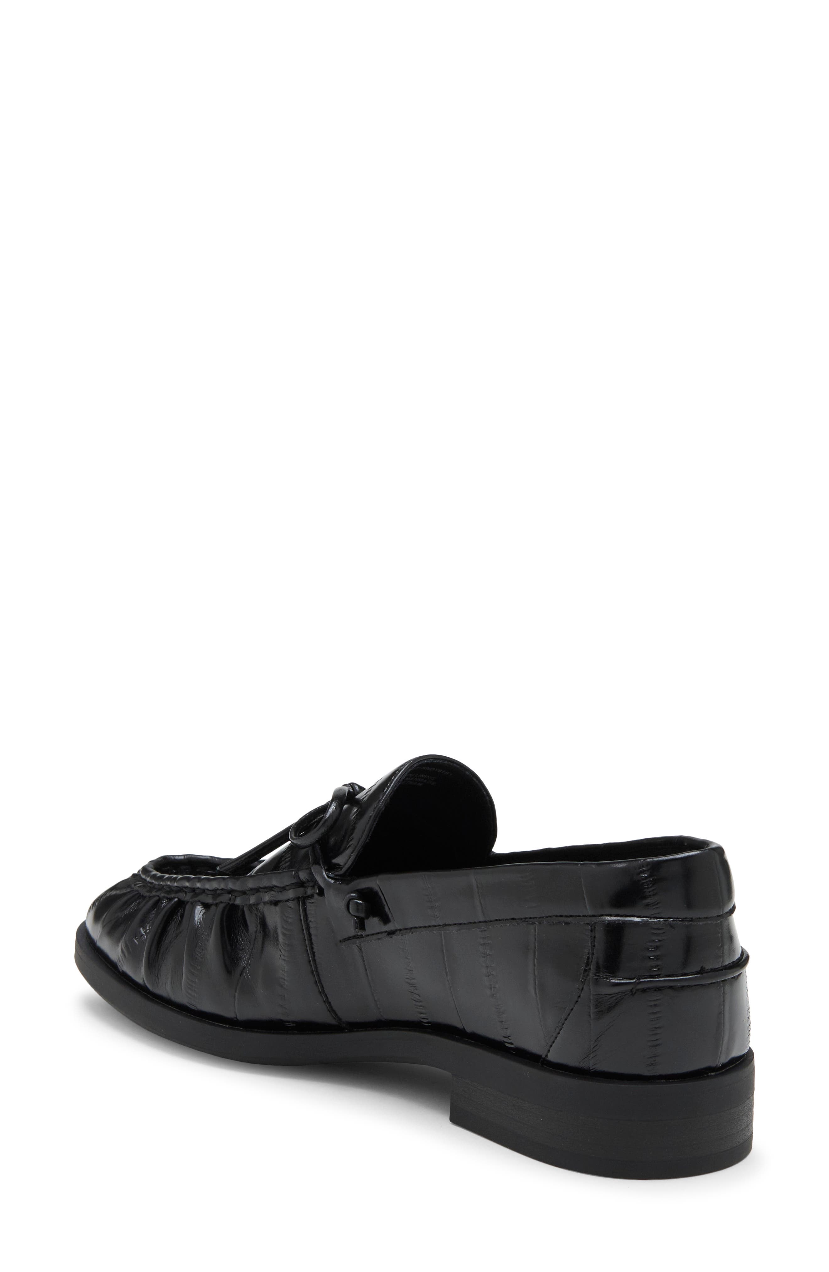 Kennady Leather Loafer, Alternate, color, BLACK