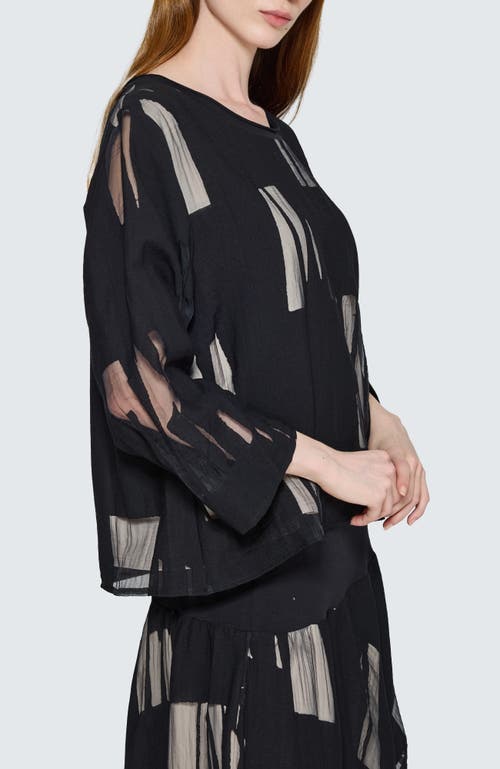 Luukaa Selindra Sheer Jacquard Blouse In Animal Print