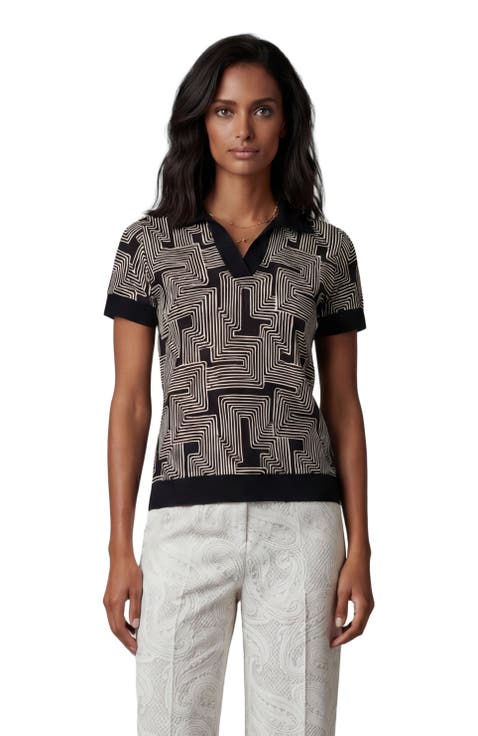Inter Twine Womens Merino Silk Cashmere Polo