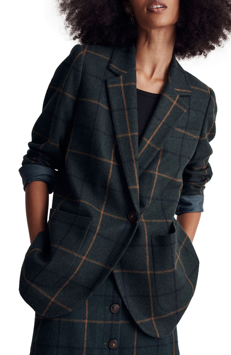 Madewell Larsen Windowpane Blazer, Main, color, 