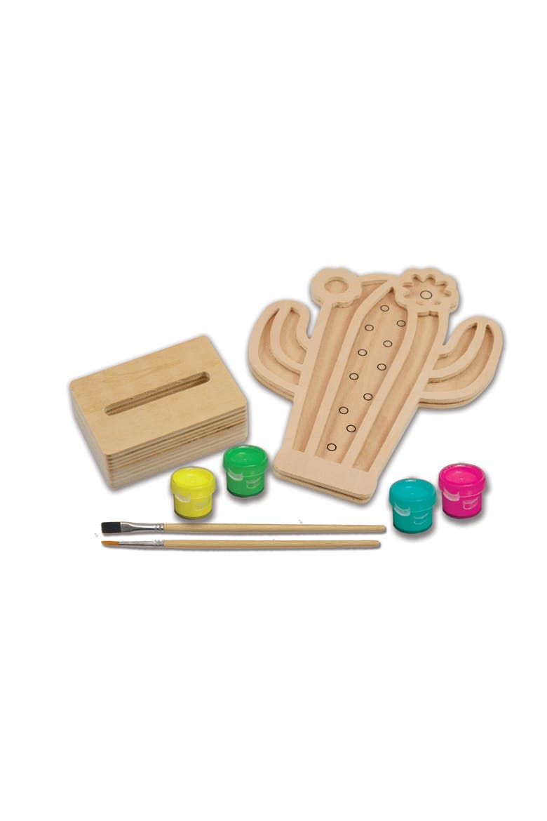 Cactus Wood Craft & Paint Kit, Alternate, color, Multicolor