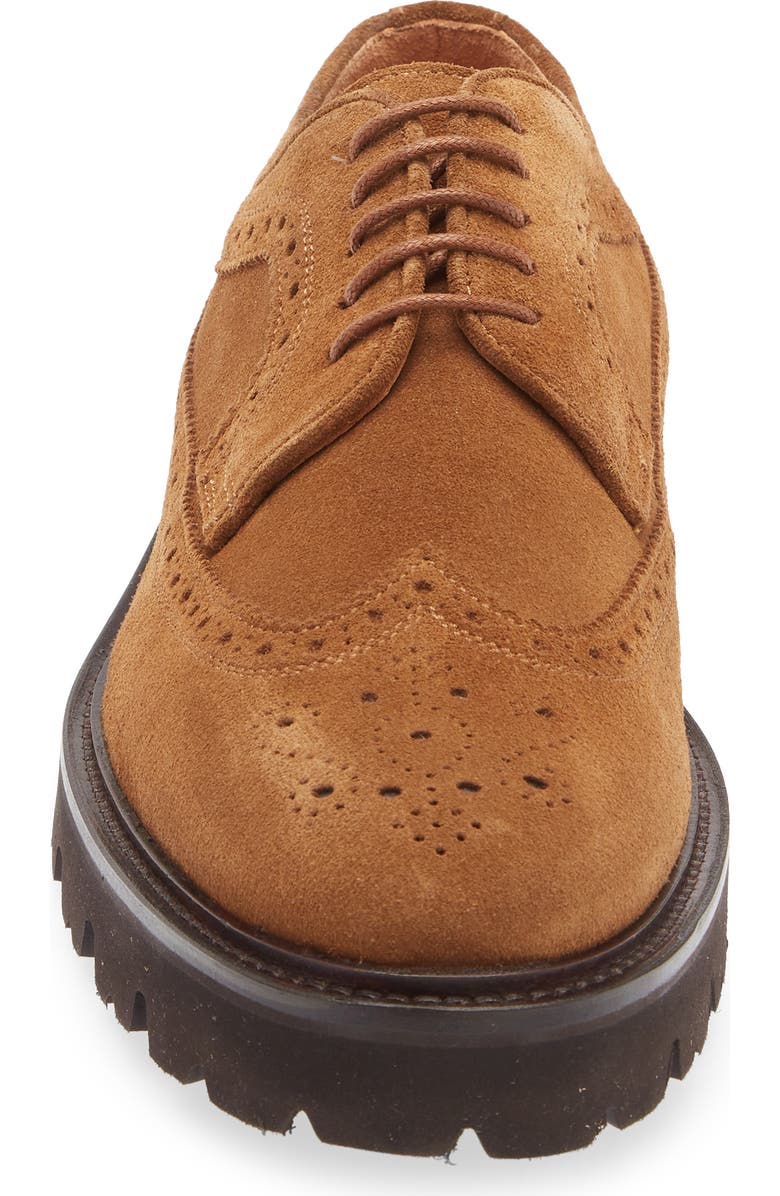 Gentle Souls Faro Wingtip Brogue Derby, Alternate, color, Tan Suede