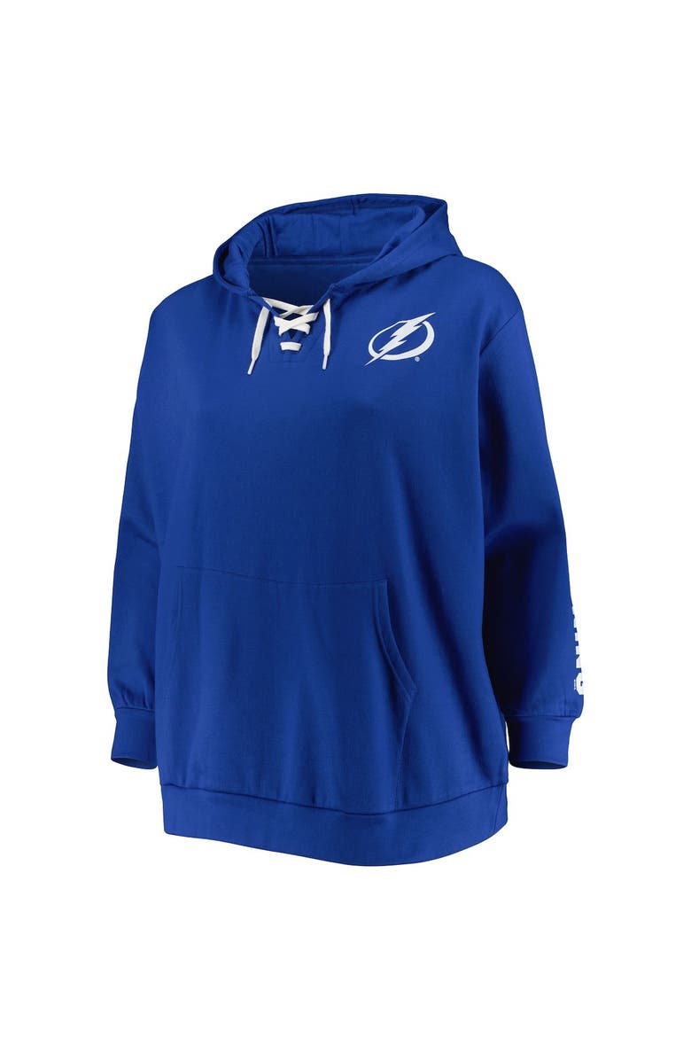 PROFILE Women's Andrei Vasilevskiy Royal Tampa Bay Lightning Plus Size Lace-Up V-Neck Pullover Hoodie, Alternate, color, 