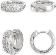 Nordstrom Pavé Cubic Zirconia Huggie & Ear Cuff Set