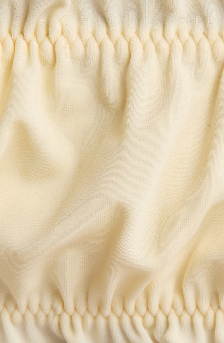 PacSun Arriety Shirred Bandeau Bikini Top, Alternate, color, Vanilla Custard