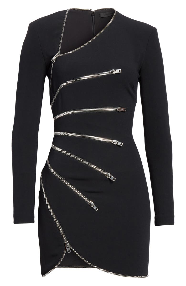 Alexander Wang Zip Detail Crepe Dress, Alternate, color, 