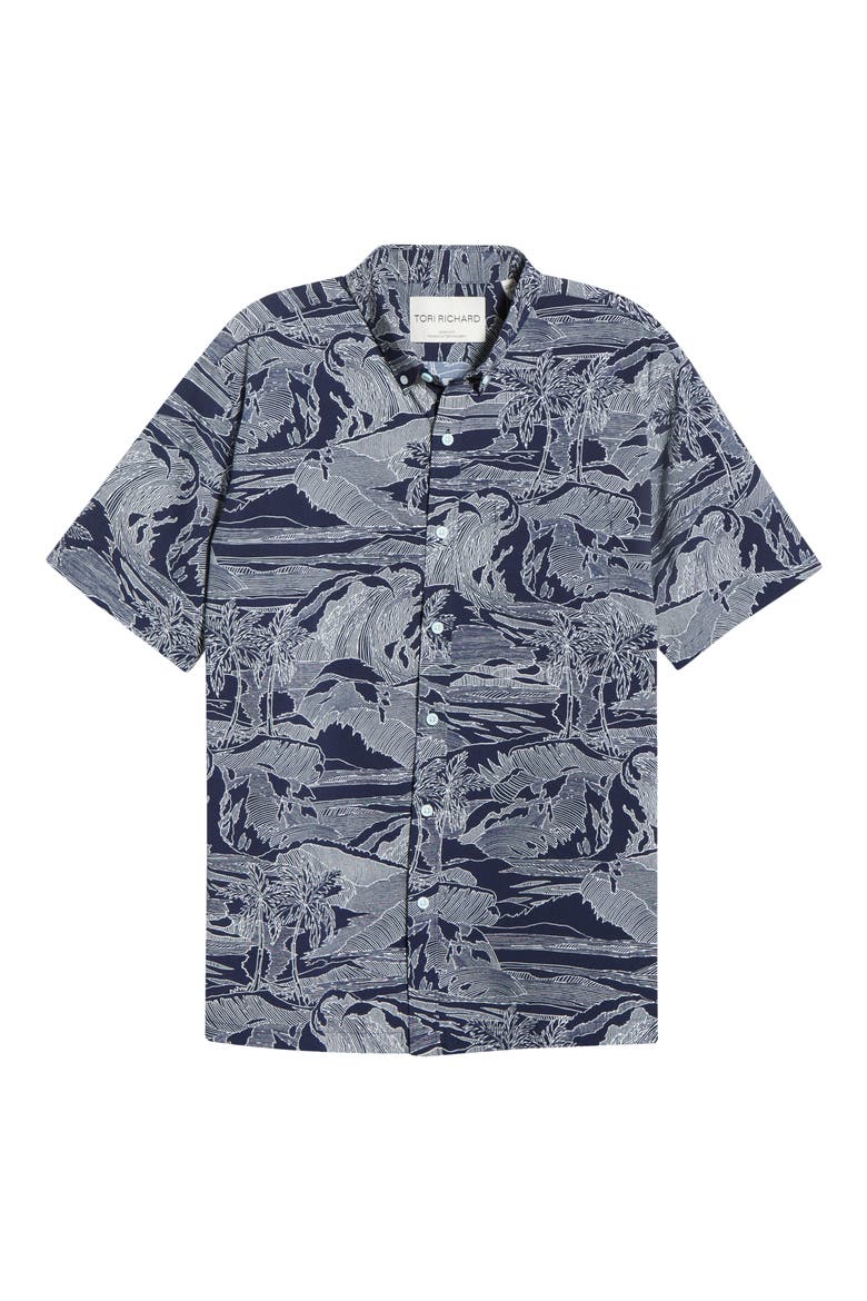 Sea Sketch Button-Down Shirt, Alternate, color, NAVY