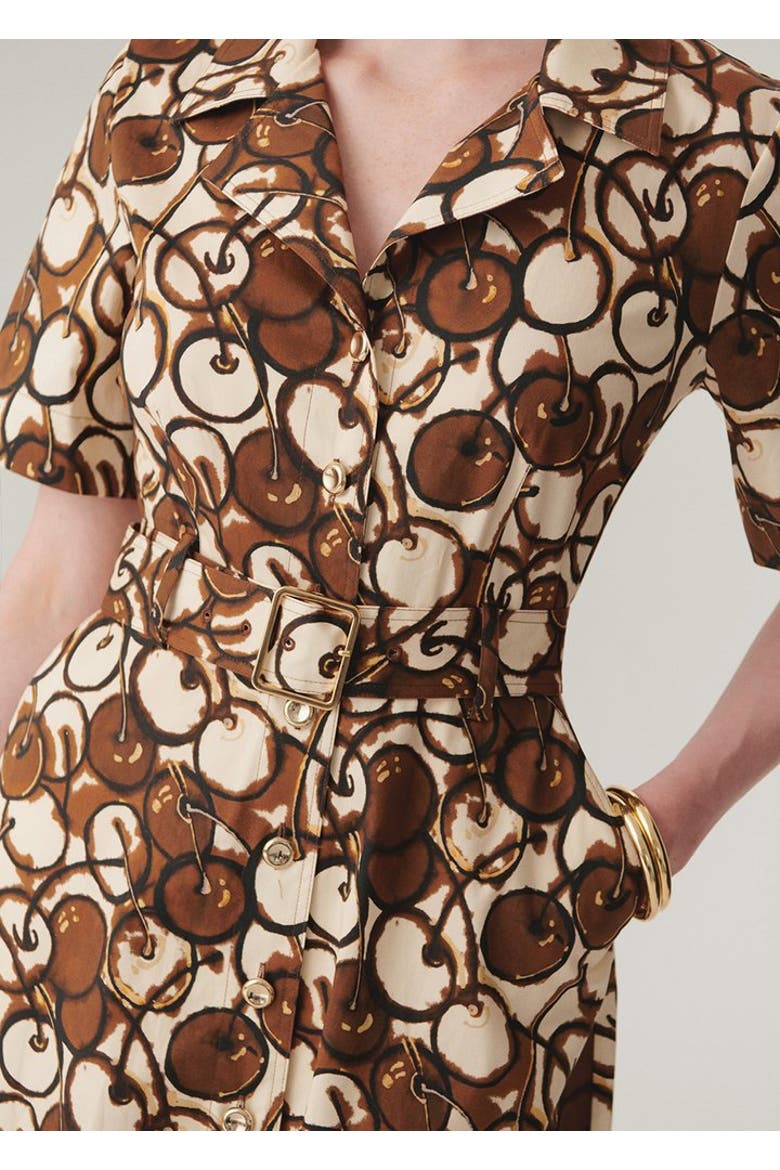 Zuri Midi Dress, Alternate, color, Brown