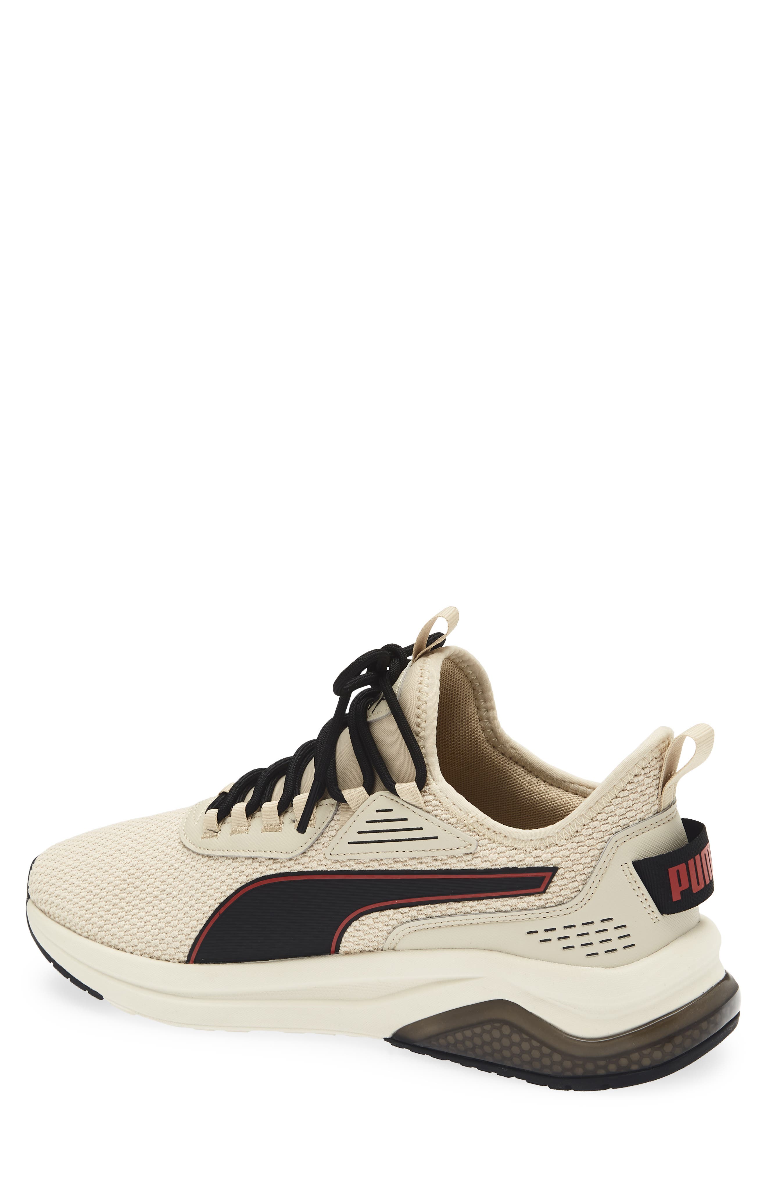 PUMA Amplifier Knit Sneaker, Alternate, color, Putty/ For All Time Red/ Black