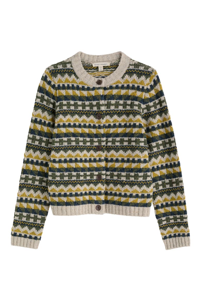 Daedon Pick Fair Isle Merino Wool Blend Cardigan, Alternate, color, ZIG ZAG GEO ALPINE GALLEY MIX