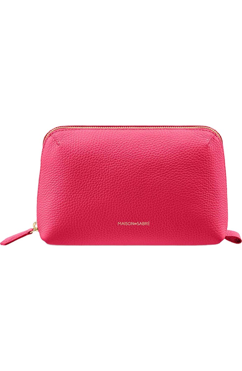 MAISON de SABRÉ Leather Tech Pouch, Main, color, Shibuya Fuchsia
