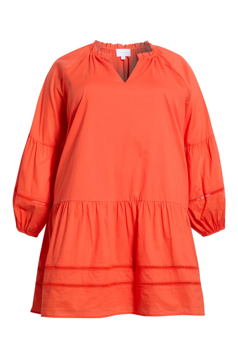 Ivonna Long Sleeve Cotton Shift Dress, Alternate, color, TOMATO RED