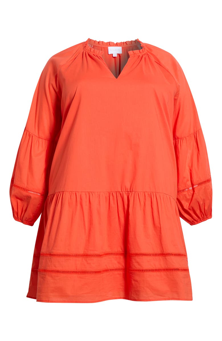 SUGARLIPS Ivonna Long Sleeve Cotton Shift Dress, Alternate, color, Tomato Red