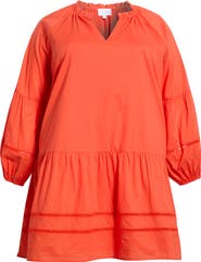 SUGARLIPS Ivonna Long Sleeve Cotton Shift Dress