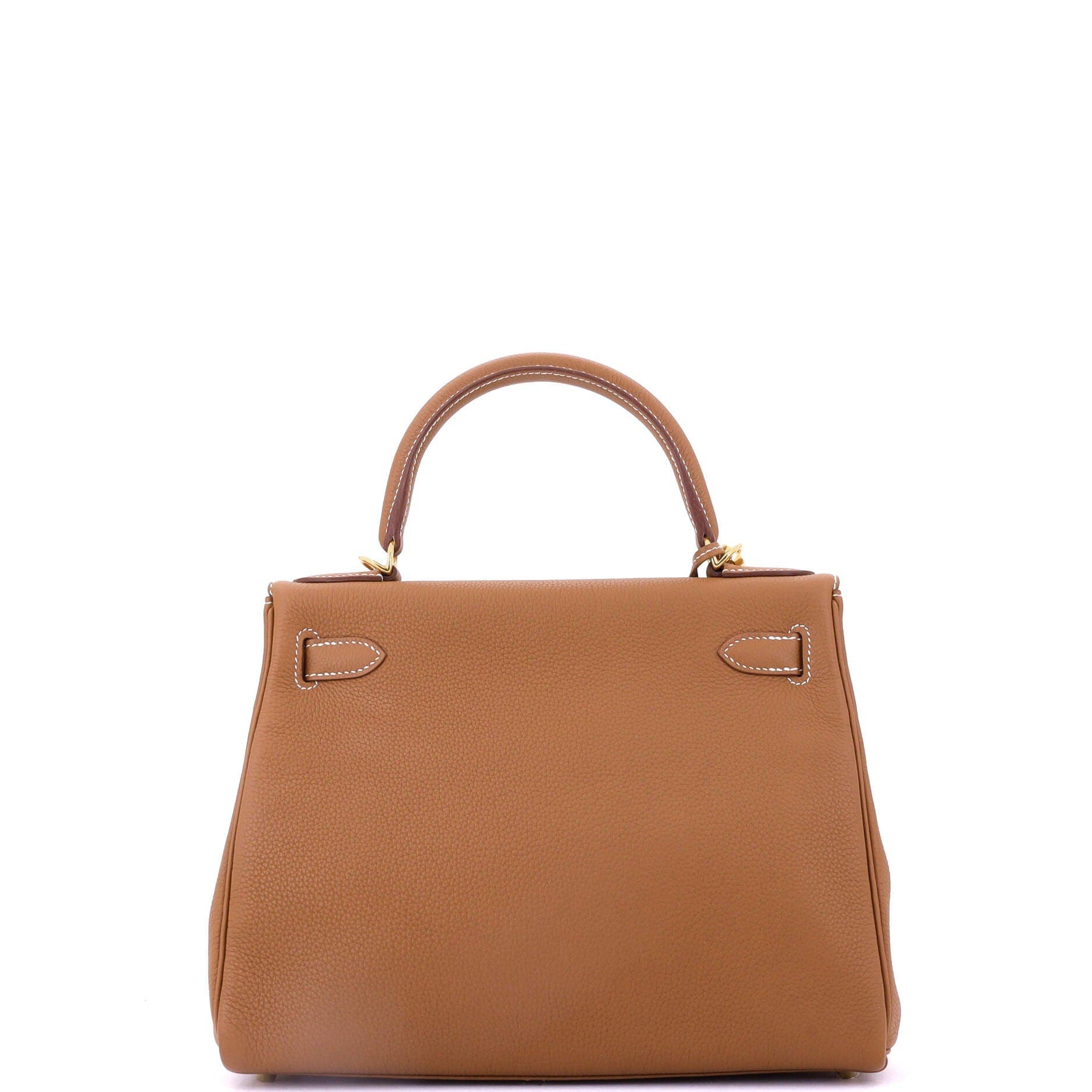 Pre-Owned Hermes Kelly Handbag Brown Togo with Gold Hardware 28, Alternate, color, 