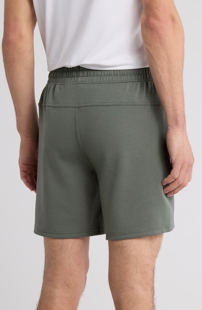 90 DEGREE BY REFLEX All Day Ace Scuba Knit 7-Inch Shorts, Alternate, color, Agave Green