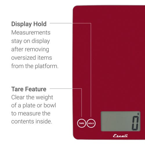 Escali Arti Glass Digital Scale In Red