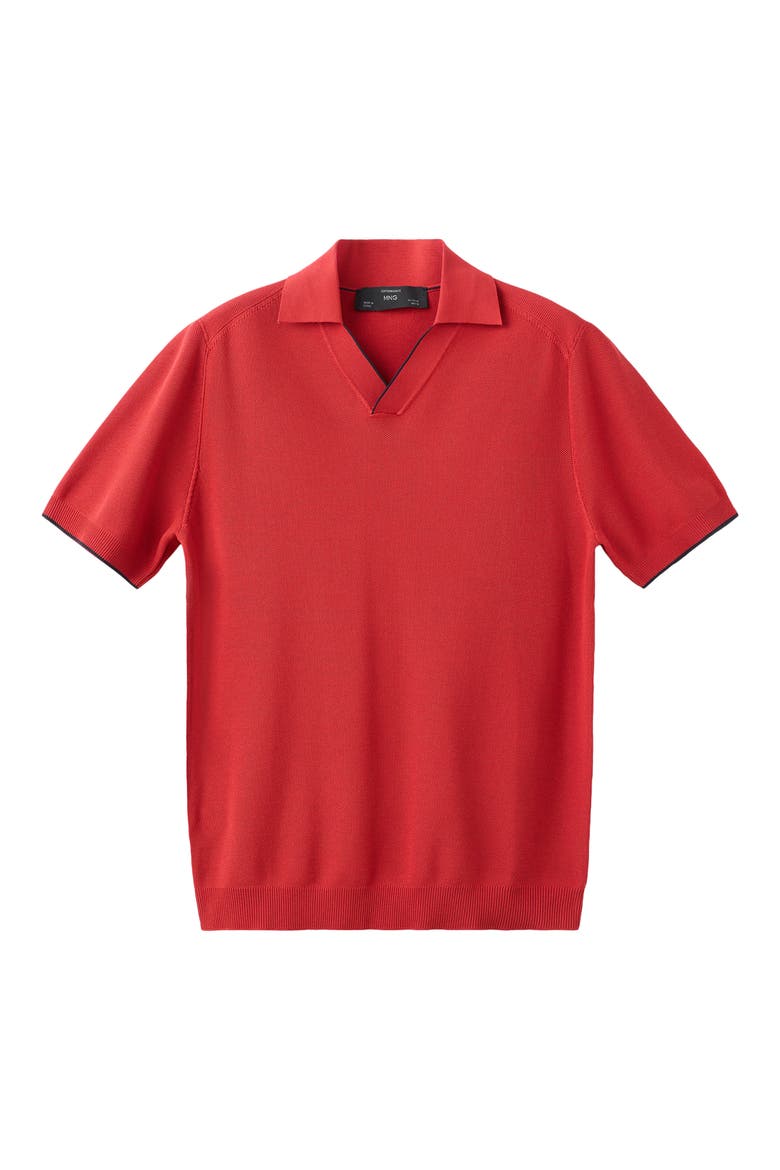 Contrast Trim Piqué Polo, Alternate, color, RED