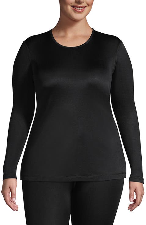 Silk Interlock Long Sleeve Crewneck Long Underwear Top