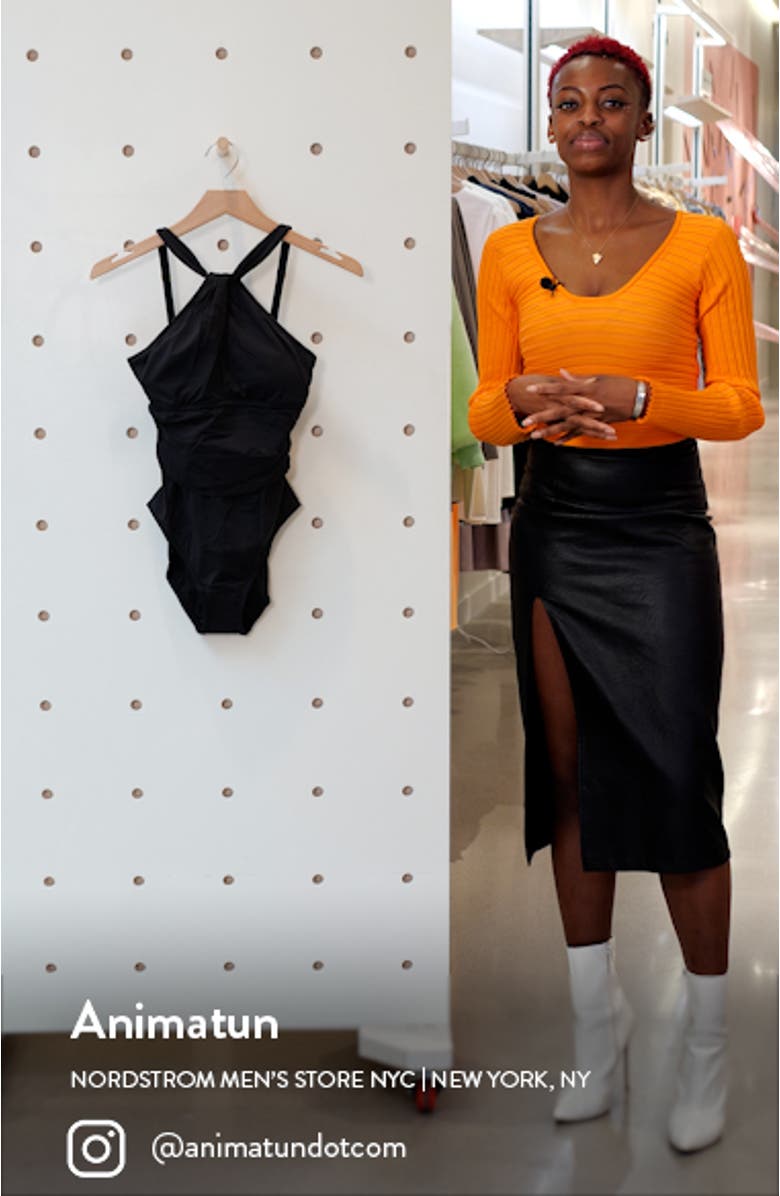 Goddess Keyhole High Neck One-Piece Swimsuit, sales video thumbnail