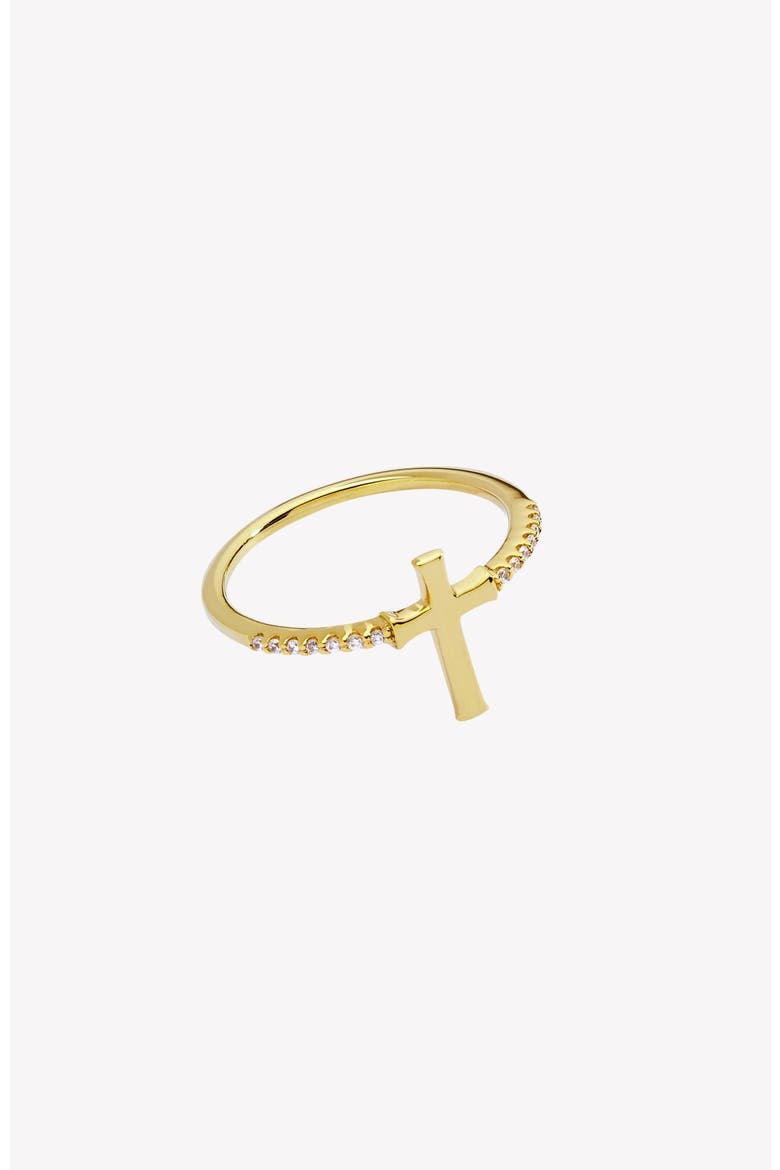 Luminous Cross Pavé Ring, Alternate, color, 18k Gold Plated