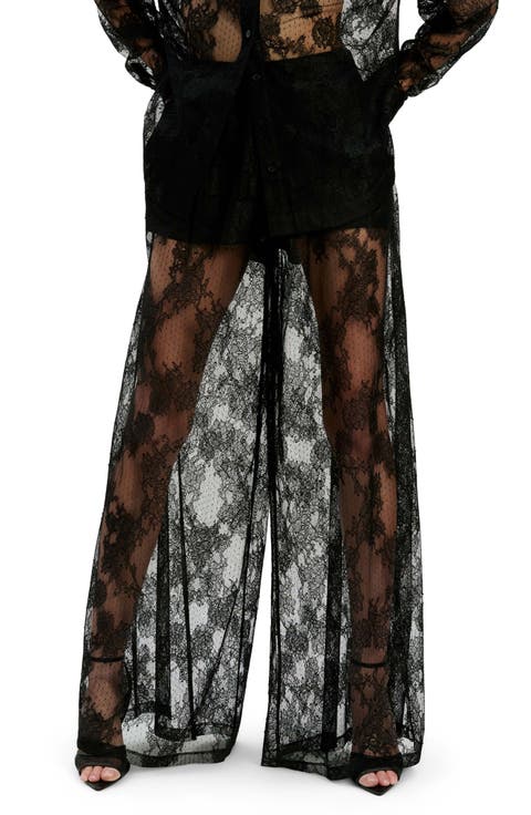 Hildie Sheer Lace Wide Leg Pants