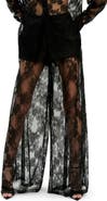 Bardot Hildie Sheer Lace Wide Leg Pants