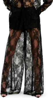 Bardot Hildie Sheer Lace Wide Leg Pants