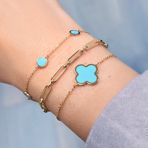 The Lovery Fine Jewelry Turquoise Bubble Chain Bracelet In Blue