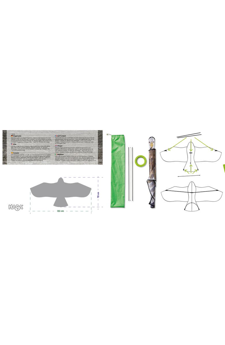 HABA Terra Kids Bald Eagle Kite with Storage Bag, Alternate, color, 
