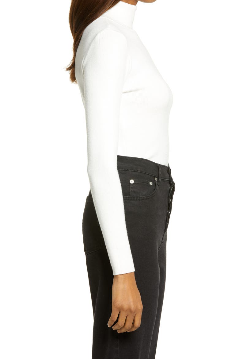 One-Shoulder Knit Turtleneck, Alternate, color, IVORY