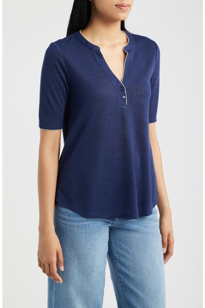 Edge Stitch Polo, Alternate, color, NAVY/ WHITE
