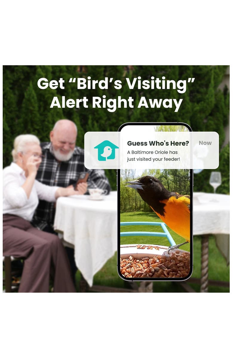 Solar-Powered Smart Bird Feeder with Camera, Alternate, color, BLUE