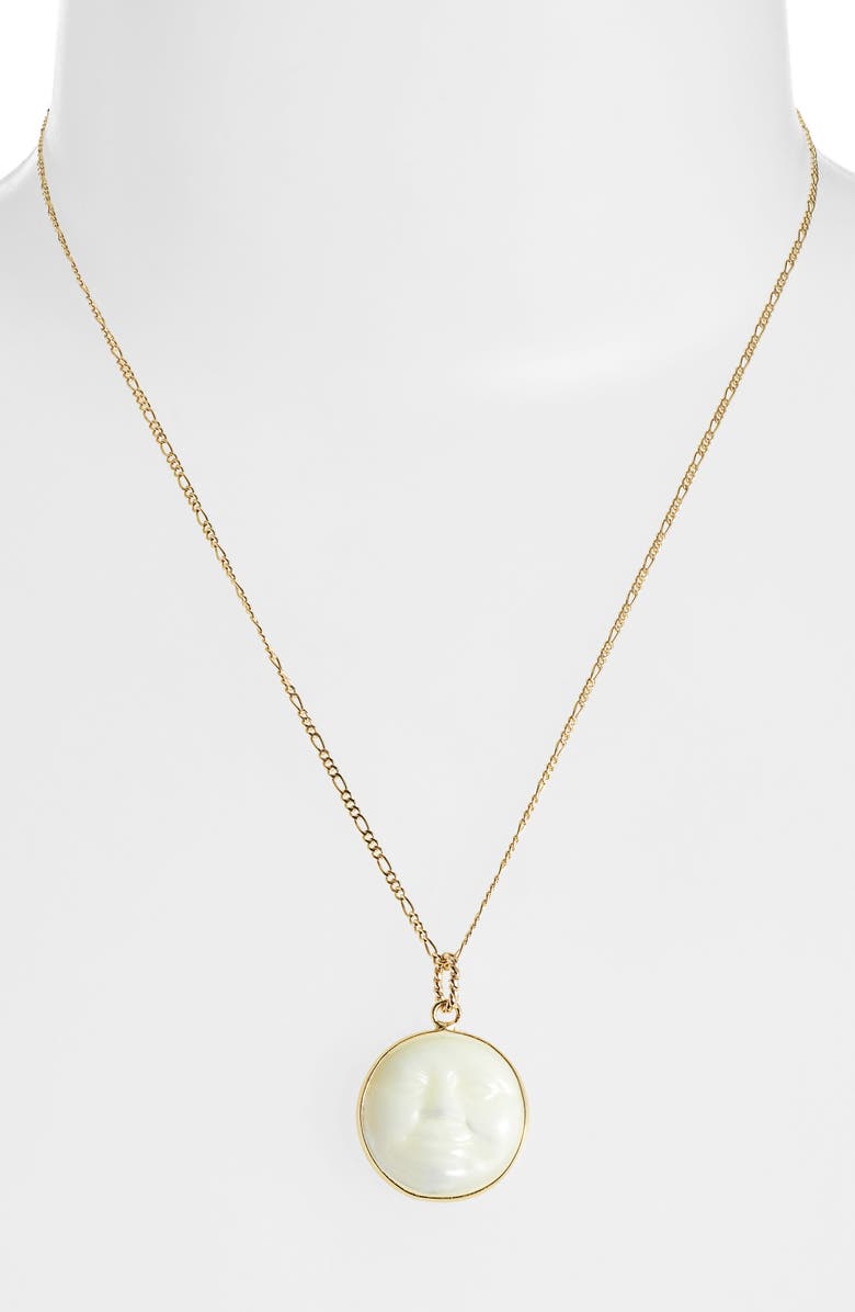 Child of Wild Mahina Moon Pendant Necklace, Alternate, color, Gold