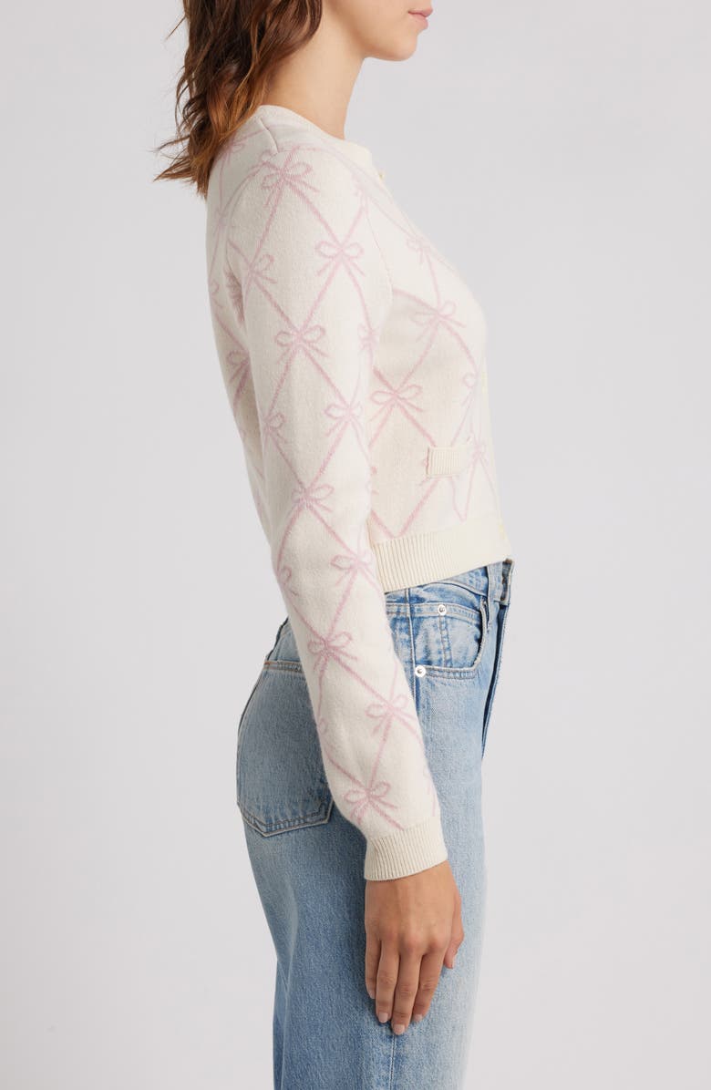 LoveShackFancy Veronika Crop Cardigan, Alternate, color, Milk Rose