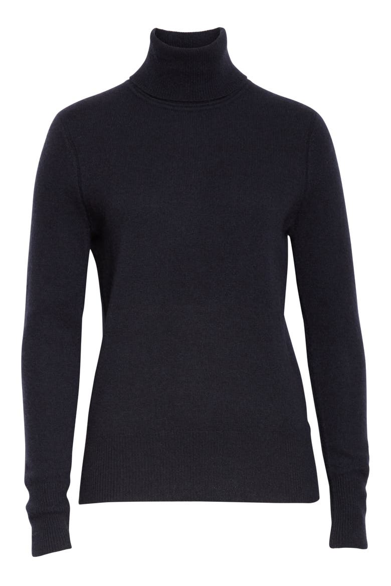 Delafine Cashmere Turtleneck Sweater, Alternate, color, TRUE BLACK