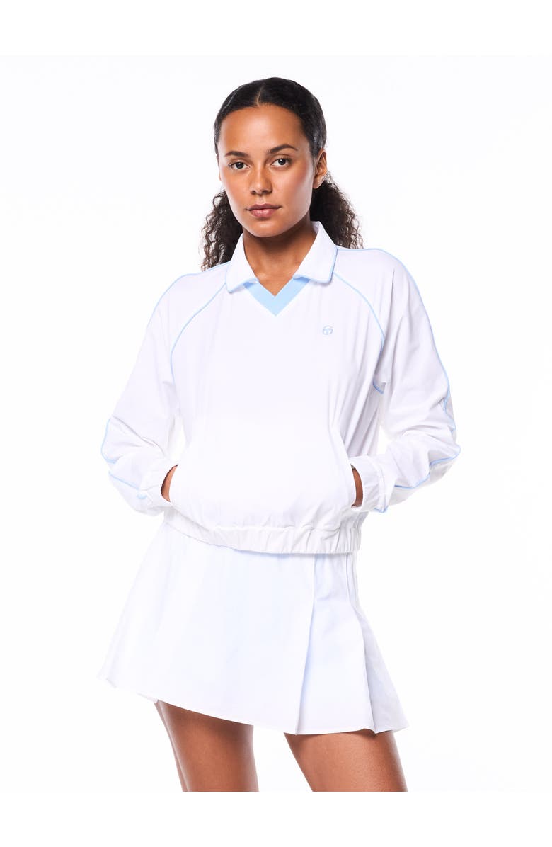 Sergio Tacchini Doni Long Sleeve Polo, Main, color, Brilliant White