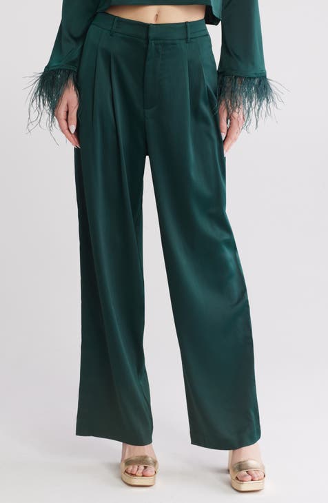 Ladies shops satin evening trousers