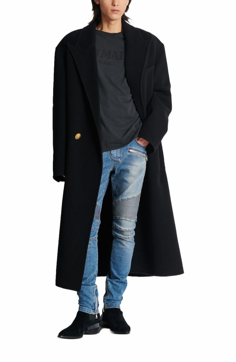 Balmain Vintage Balmain Embroidered T-Shirt, Alternate, color, Grey