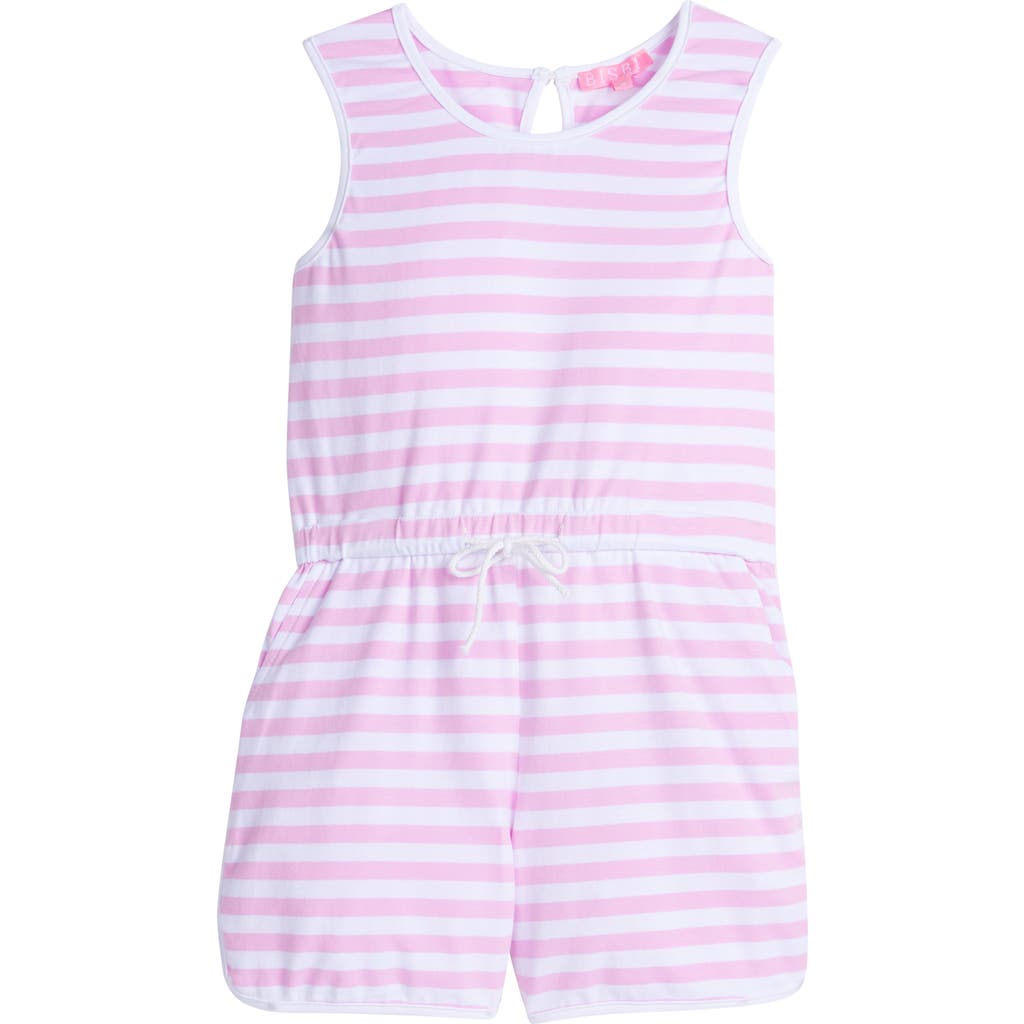 Bisby Kids' Knit Rugby Romper In Petal