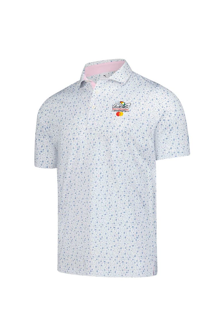 Men's Puma  White Arnold Palmer Invitational Tea Time MATTR Polo, Alternate, color, White